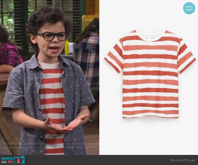 Zara Striped T-Shirt worn by Matteo Silva (Raphael Alejandro) on Bunkd