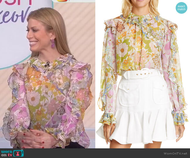 Zimmermann Super 8 Ruffle Floral Print blouse worn by Jill Martin on Today