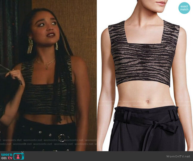 A.L.C. Ali Striped Cropped Top worn by Kat Edison (Aisha Dee) on The Bold Type