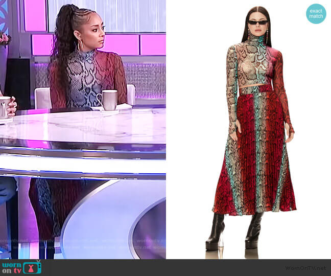 AFRM Dilan Pleated Midi Skirt worn by Amanda Seales on The Real