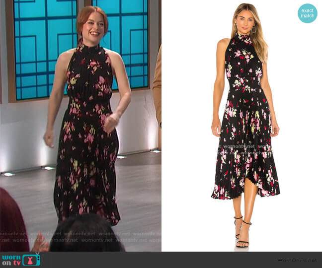 A.L.C. Renzo Pleated Floral Halter Dress