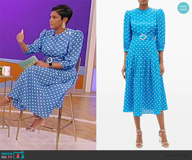Alessandra Rich Embellished Polka-dot Silk Dress worn by Tamron Hall on Tamron Hall Show