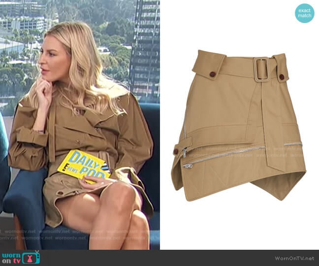 Alexander Wang Deconstructed Trench Mini Skirt worn by Morgan Stewart on E! News
