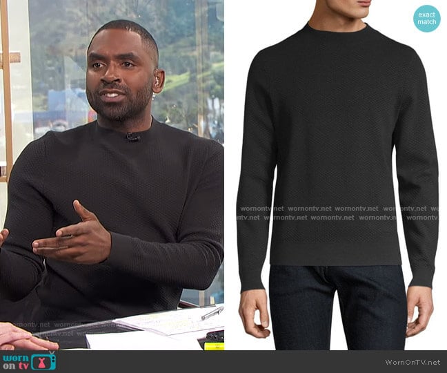 A.P.C. Diamond Knit Sweater worn by Justin Sylvester on E! News