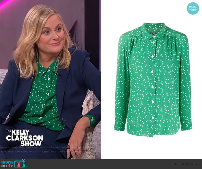 A.P.C. Silk Heart Print Blouse