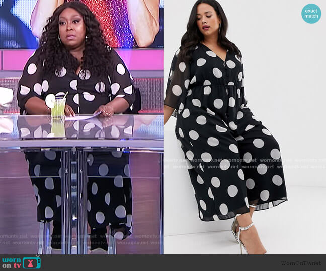 ASOS Button Front Open Back Jumpsuit worn by Loni Love on The Real