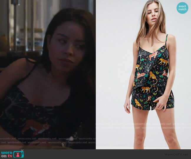 ASOS Tiger Print Cami And Short Set worn by Mariana Foster (Cierra Ramirez) on Good Trouble