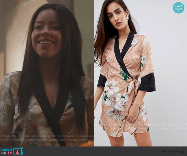 ASOS Floral Wrap Mini Dress worn by Mariana Foster (Cierra Ramirez) on Good Trouble