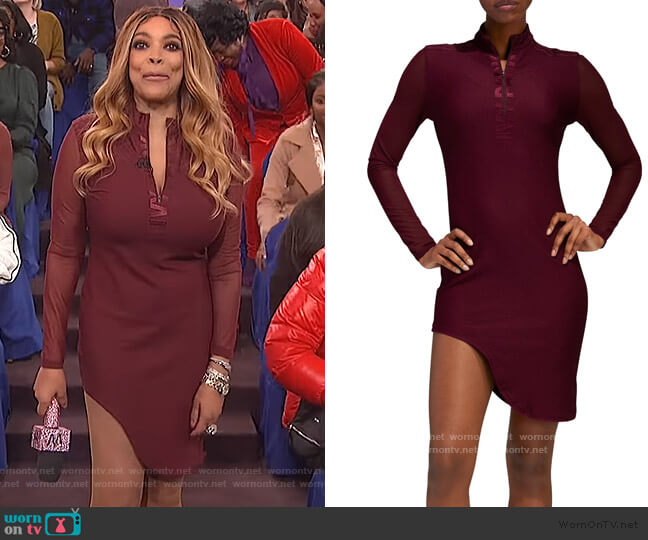 Adidas x IVY PARK Asymmetrical Long Sleeve Dress worn by Wendy Williams on The Wendy Williams Show