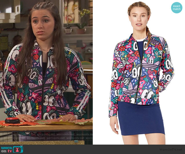 Adidas Super Star Track Jacket worn by Tess O'Malley (Sky Katz) on Ravens Home