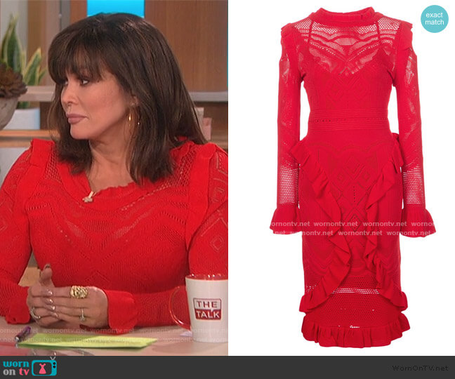 Alexis Sivan Crochet Midi Dress worn by Marie Osmond on The Talk
