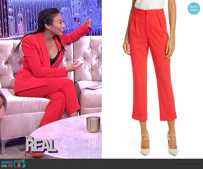 Alice + Olivia Ardell High Waist Crop Pants worn by Jeannie Mai on The Real