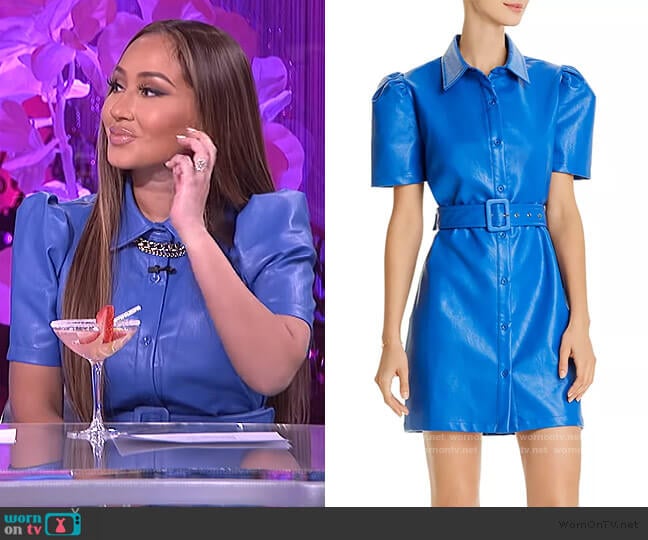 AQUA Faux-Leather Mini Dress worn by Adrienne Houghton on The Real