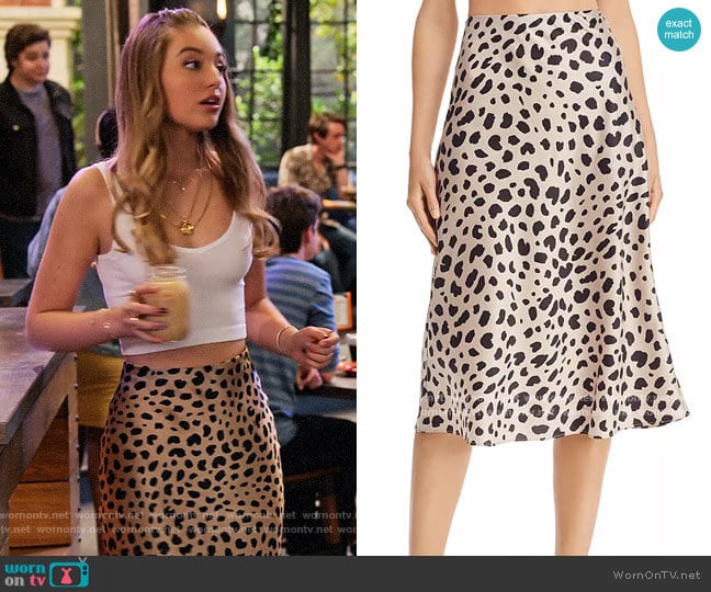 Aqua Midi Slip Skirt worn by Brooke Bishop (Bella Podaras) on The Expanding Universe of Ashley Garcia