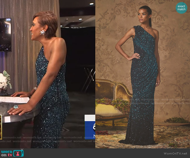 Badgley Mischka Pre Fall 2020 Collection worn by Robin Roberts on Good Morning America