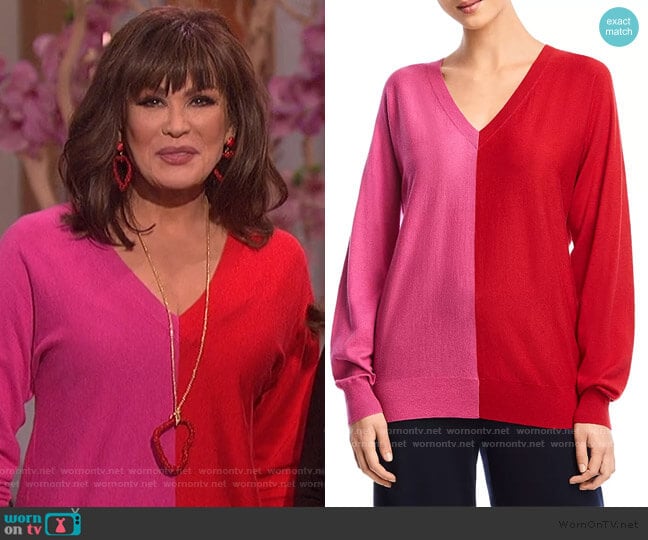 Bailey 44 Simone Color-Block Cutout Sweater worn by Marie Osmond on The Talk