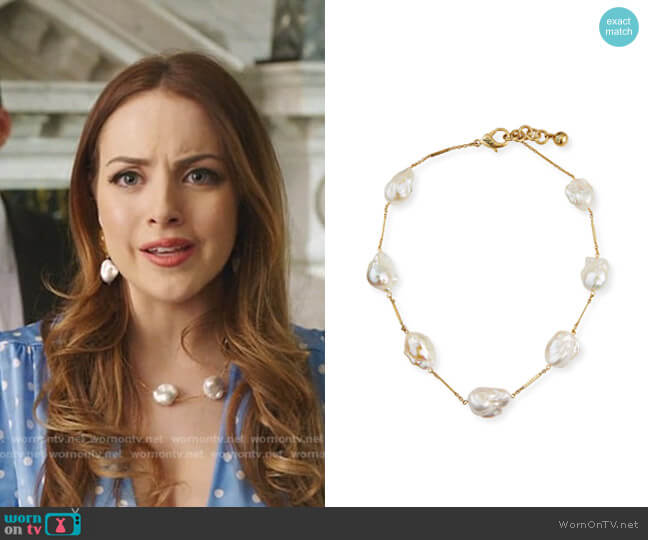 Lulu Frost Baroque 7-Pearl Necklace worn by Fallon Carrington (Elizabeth Gillies) on Dynasty