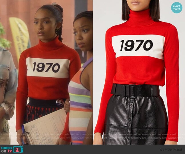 Bella Freud 1970 Roll Neck Jumper worn by Zoey Johnson (Yara Shahidi) on Grown-ish