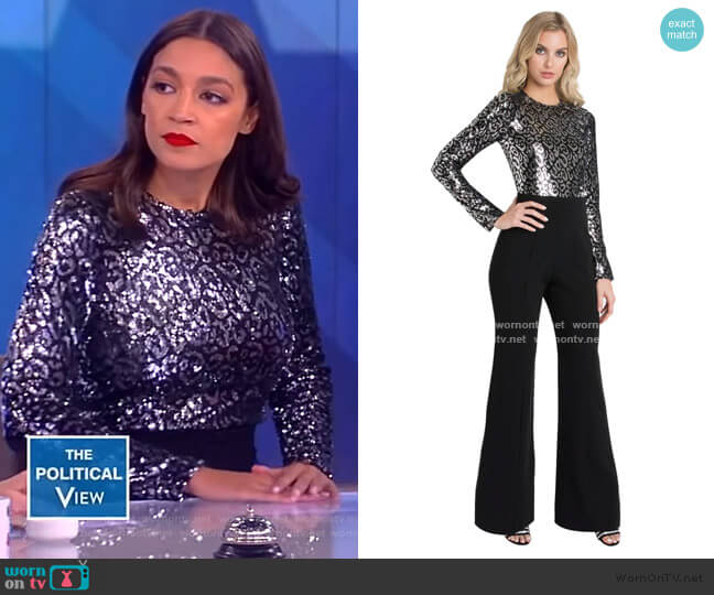 Black Halo Lazaro Sequin Jumpsuit