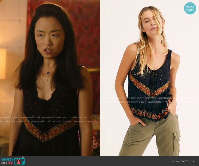 Free People Cambrey Top worn by Janet (Andrea Bang) on Kims Convenience