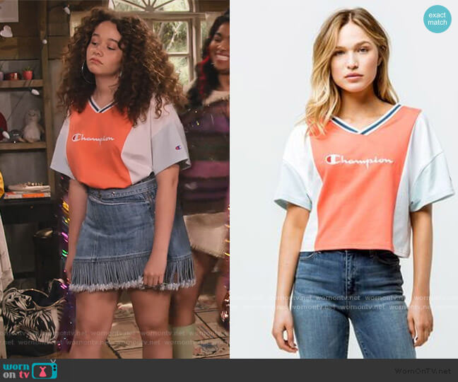 Champion Colorblock Tee worn by Jade (Talia Jackson) on Family Reunion