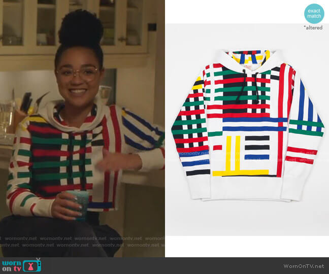 Champion Multi Stripe Hoodie worn by Kat Edison (Aisha Dee) on The Bold Type