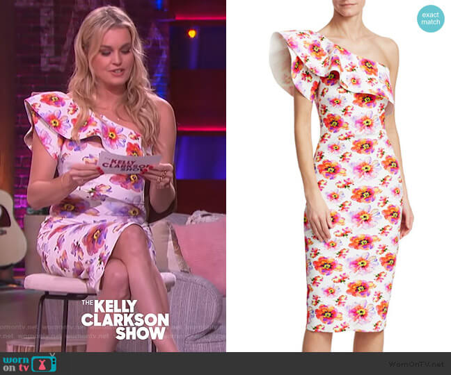 Chiara Boni La Petite Elisse Print Ruffle Cocktail Dress