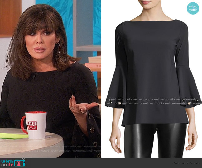 Chiara Boni La Petite Robe Nelia Bateau-Neck Bell-Sleeve Top worn by Marie Osmond on The Talk