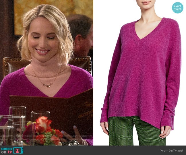 Christian Wijnants Karwat V-Neck Wool Sweater worn by Mandy Baxter (Molly McCook) on Last Man Standing