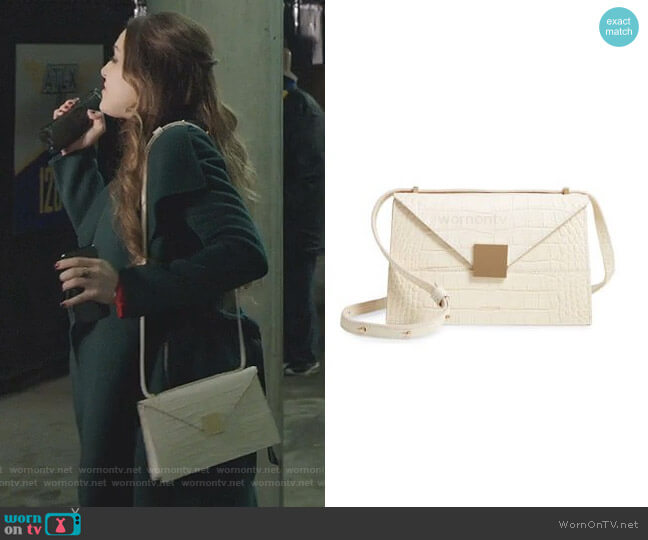 Demellier Copenhagen Leather Crossbody Bag worn by Fallon Carrington (Elizabeth Gillies) on Dynasty