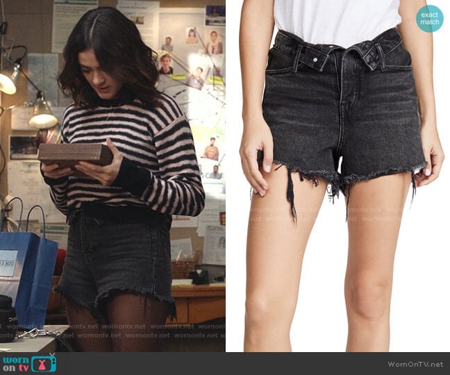 Denim x Alexander Wang Bite Flip Shorts worn by Olive Stone (Luna Blaise) on Manifest