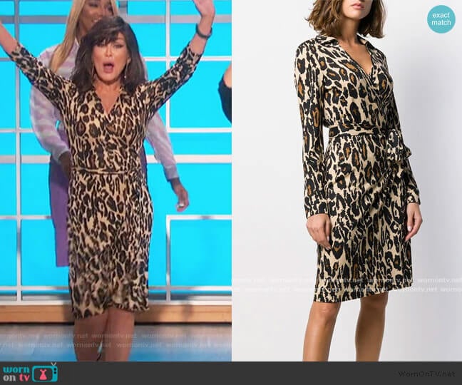 Diane Von Furstenberg Leopard Print Shirt Dress worn by Marie Osmond on The Talk