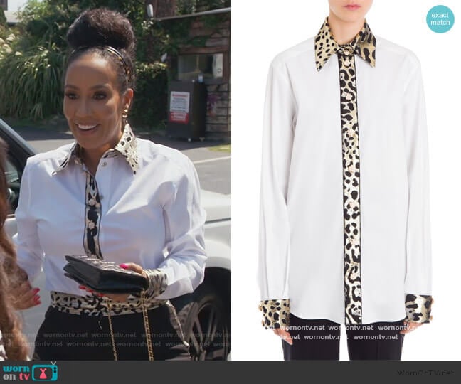 Dolce & Gabbana Leopard Print Trimmed Button-Front Shirt