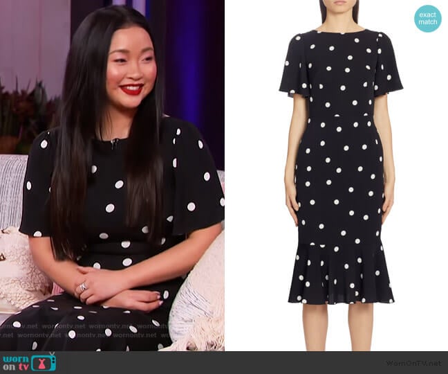 Dolce & Gabbana Polka Dot Stretch Silk Charmeuse Dress