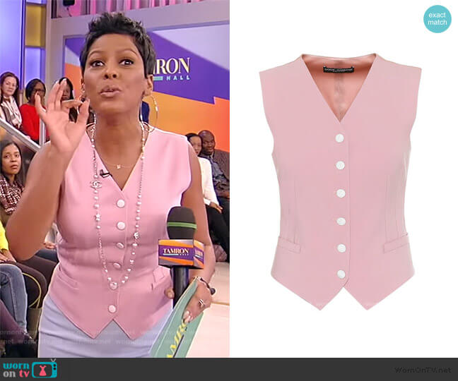 Dolce & Gabbana Wool-blend and Silk-blend Satin Vest worn by Tamron Hall on Tamron Hall Show