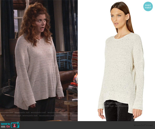 Eileen Fisher Organic Cotton Speckle Crew Neck Box Top worn by Grace Adler (Debra Messing) on Will and Grace