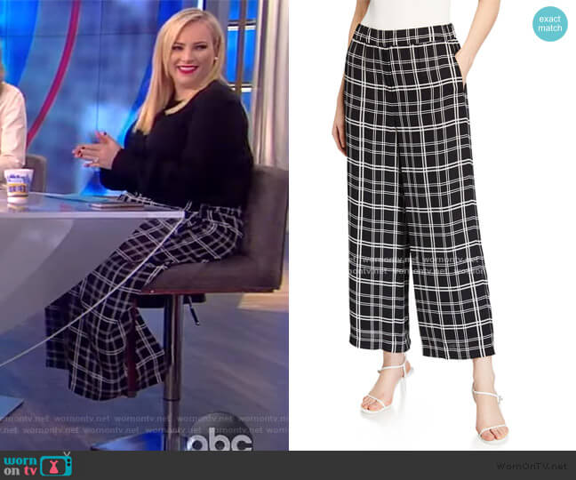 Elie Tahari Heidi Plaid Wide-Leg Pants worn by Meghan McCain on The View