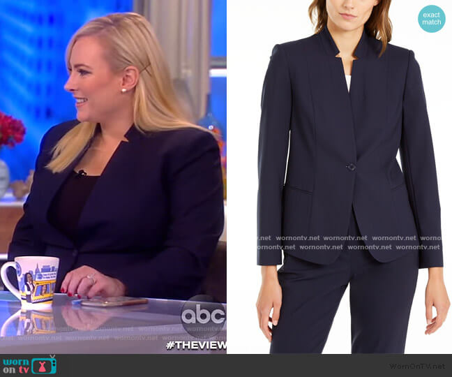 Elie Tahari Tori Star-Collar Blazer worn by Meghan McCain on The View
