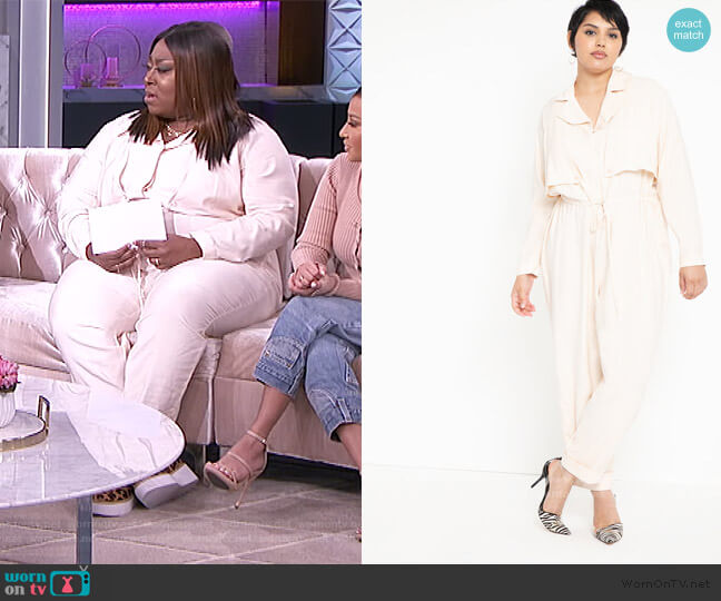 Eloquii Soft Utility Jumpsuit worn by Loni Love on The Real