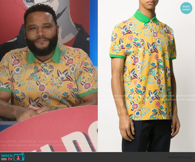 Etro Floral Print Polo Shirt worn by Andre Johnson (Anthony Anderson) on Black-ish