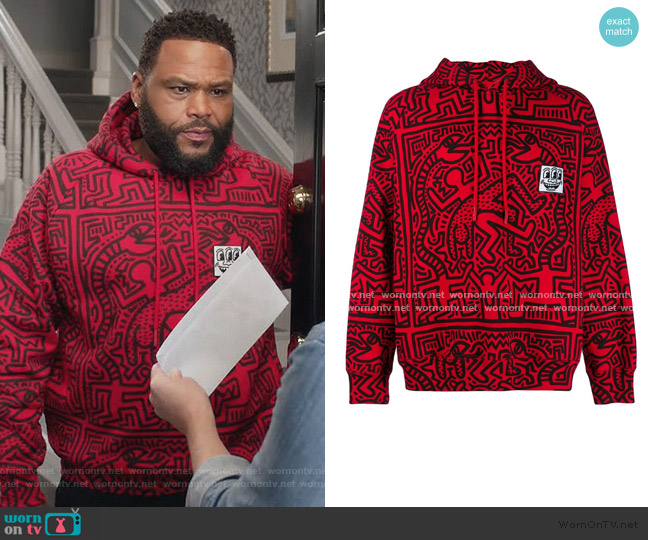 Etudes x Keith Haring Odysseus Printed Hoodie worn by Andre Johnson (Anthony Anderson) on Black-ish