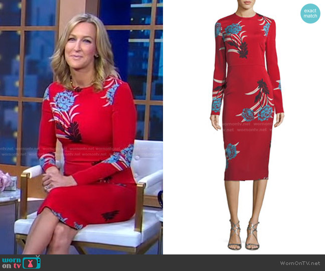Diane von Furstenberg Floral Sheath Dress worn by Lara Spencer on Good Morning America