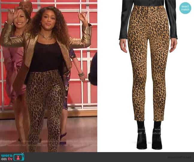 Frame Ali High-Rise Cigarette Skinny Jeans worn by Eve on The Talk