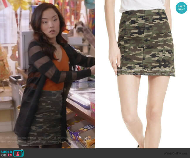 Free People Modern Femme Camo Skirt by Free People We the Free worn by Janet (Andrea Bang) on Kims Convenience