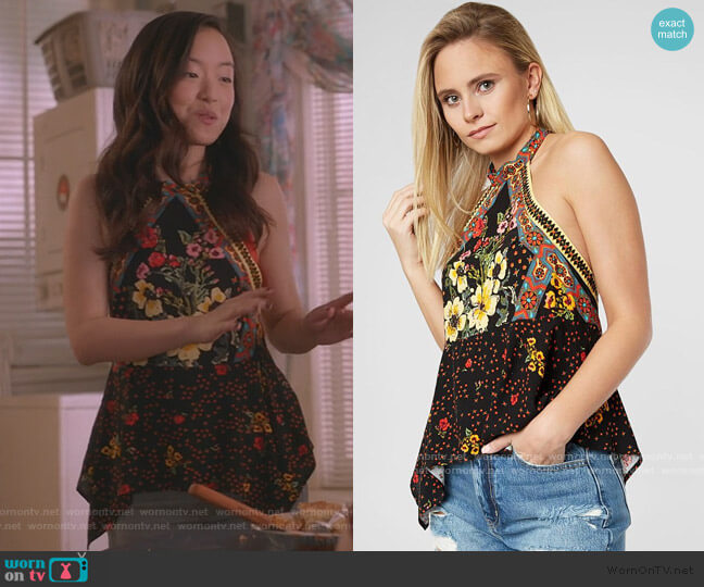 Free People New Wave Halter Tank Top worn by Janet (Andrea Bang) on Kims Convenience
