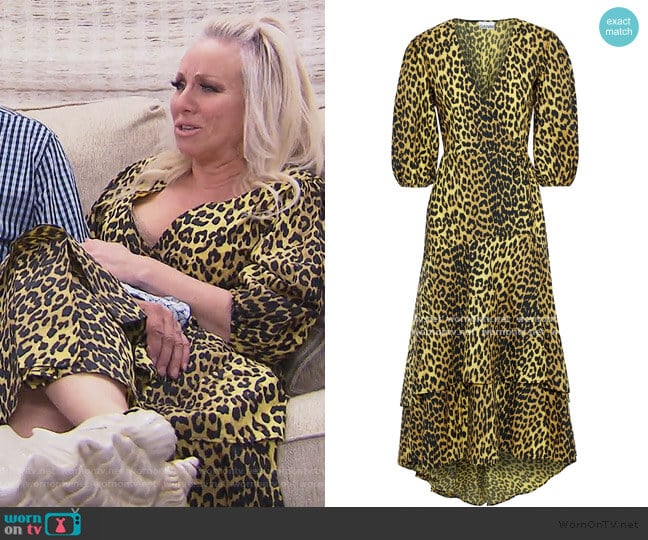 Ganni Leopard-print Wrap Dress worn by Margaret Josephs on The Real Housewives of New Jersey