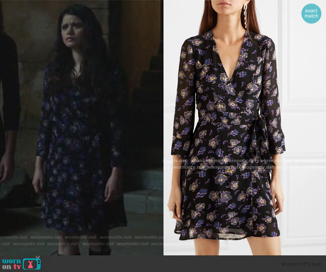 Ganni Floral-print Georgette Mini Wrap Dress worn by Mel Vera (Melonie Diaz) on Charmed