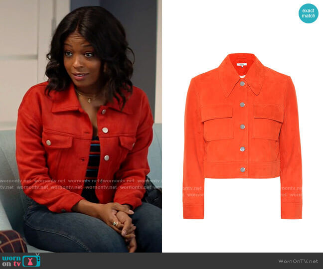 Ganni Salvia Jacket worn by Ali Finer (Javicia Leslie) on God Friended Me