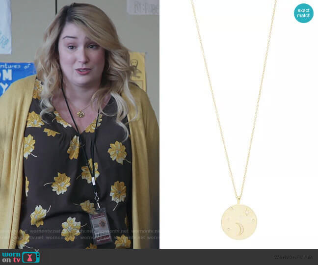 Gorjana Luna Coin Necklace worn by Davia (Emma Hunton) on Good Trouble