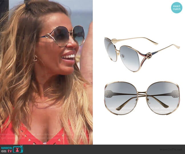 Gucci 63mm Open Temple Sunglasses worn by Dolores Catania on The Real Housewives of New Jersey